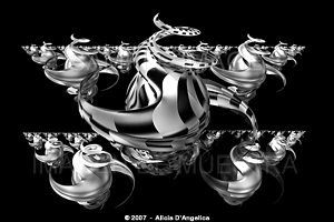 3D FRACTAL # 6 - Black & White version